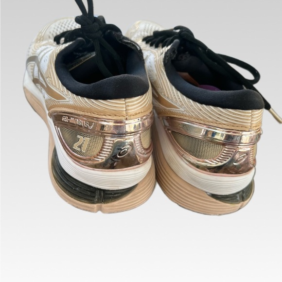 ASICS Gel Nimbus Sneakers - Cream and Gold size 8.5 - Picture 3 of 5